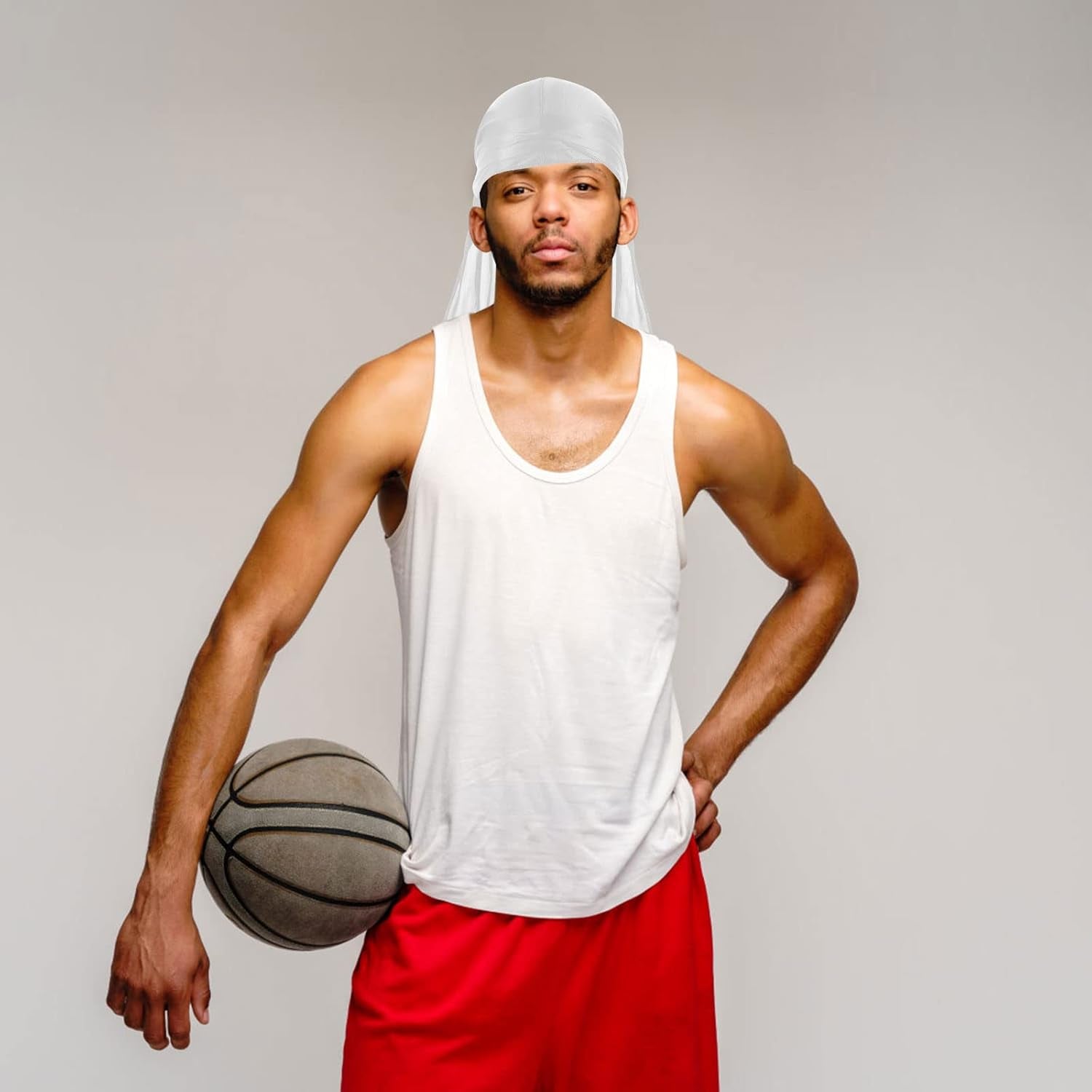 Silk Durag Long Tail Durag Breathable Pirate Headwraps Cap for 360 Waves Soft Bandana Turban Hat Hair Loss Chemo Cap