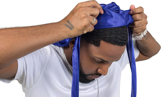 2 Pieces Silky Durag Pack for Men Women Waves, Premium Satin Deluxe Du-Rag